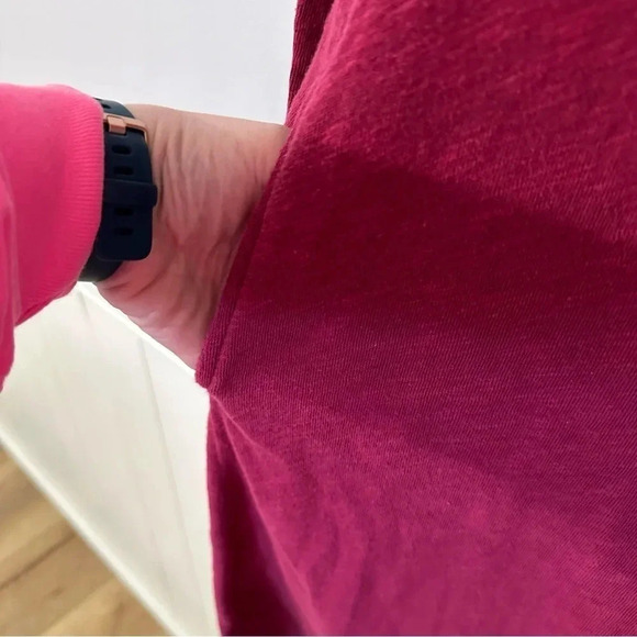 Soft Surroundings Women's Dark Pink Long Sleeve Tunic Dress w/ Pockets Sz S GUC - Picture 4 of 9